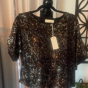 By Together Black Sequin Blouse
